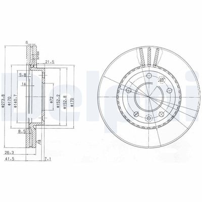 Brake Disc DELPHI BG4015