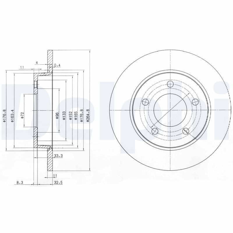 DELPHI BG4025 Brake Disc