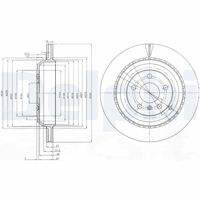 DELPHI BG4030 Brake Disc