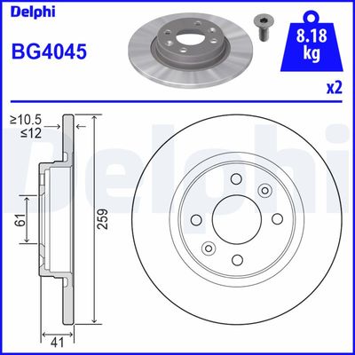 Brake Disc DELPHI BG4045