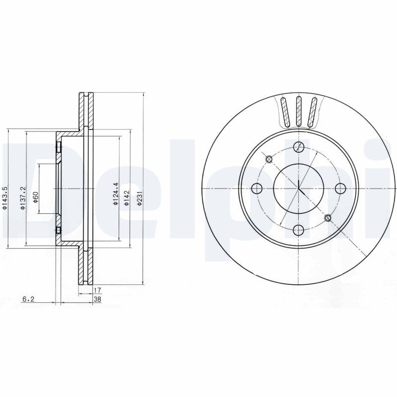 DELPHI BG4047 Brake Disc