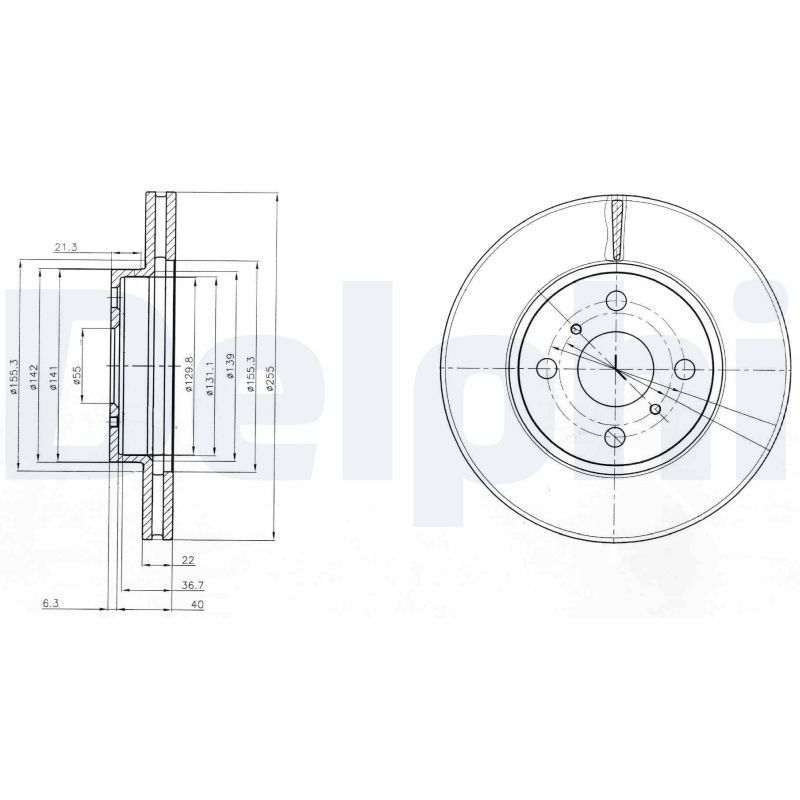 DELPHI BG4053 Brake Disc