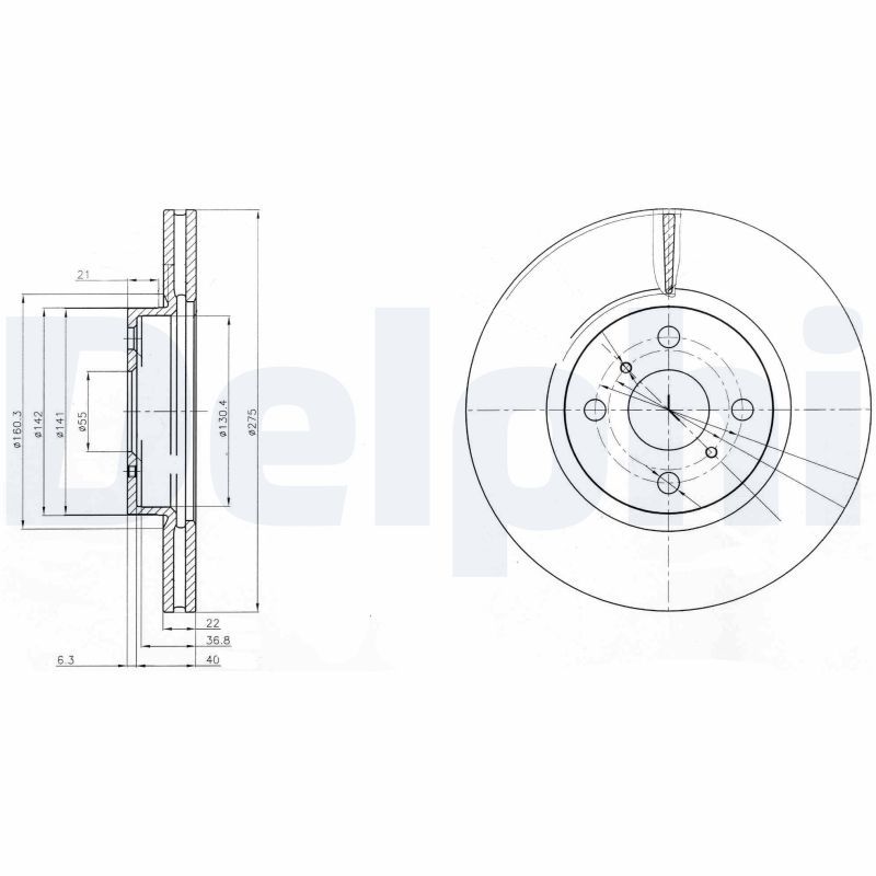 DELPHI BG4054 Brake Disc
