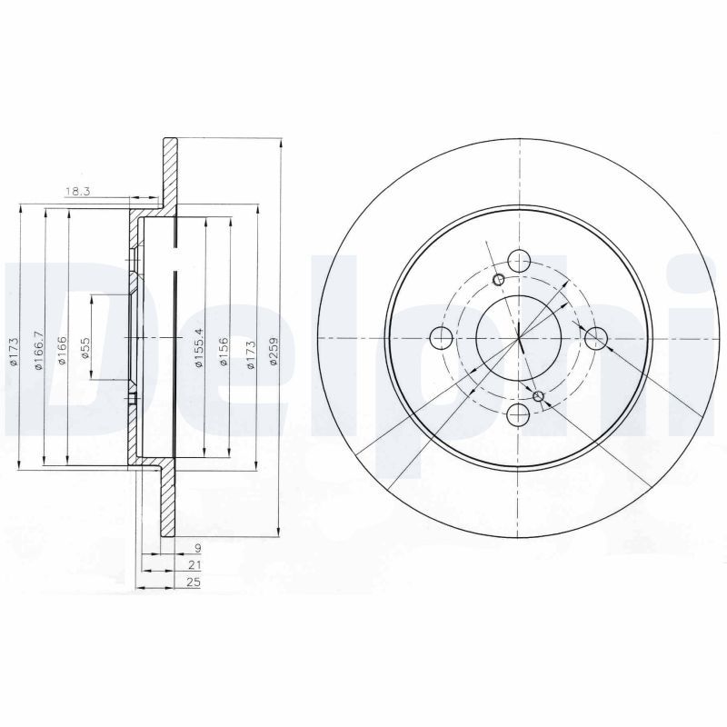 DELPHI BG4055 Brake Disc