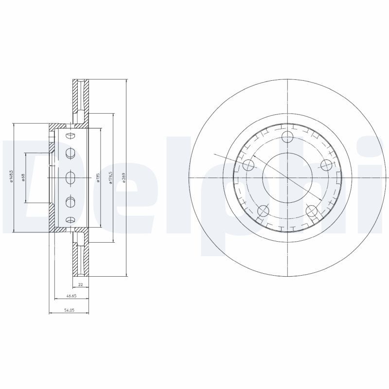 DELPHI BG4057 Brake Disc