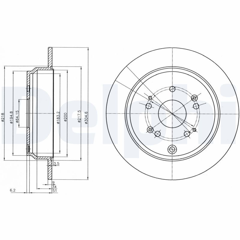 DELPHI BG4064 Brake Disc
