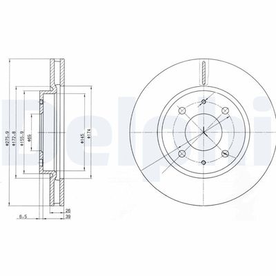 Brake Disc DELPHI BG4068
