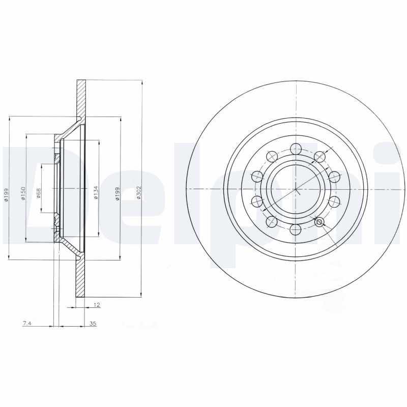DELPHI BG4088 Brake Disc
