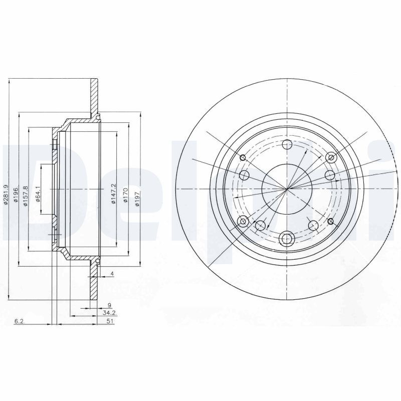 DELPHI BG4095 Brake Disc