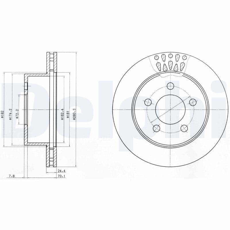 DELPHI BG4103 Brake Disc
