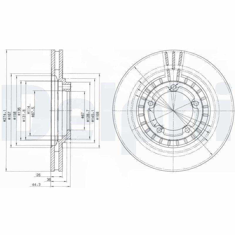 DELPHI BG4134 Brake Disc
