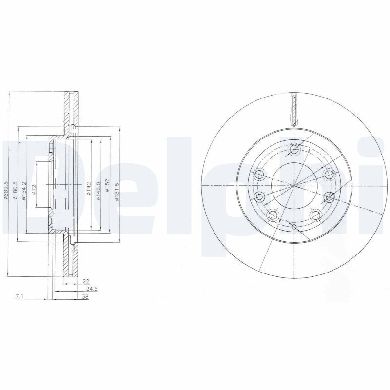 DELPHI BG4141 Brake Disc