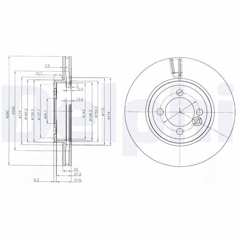 DELPHI BG4146C Brake Disc