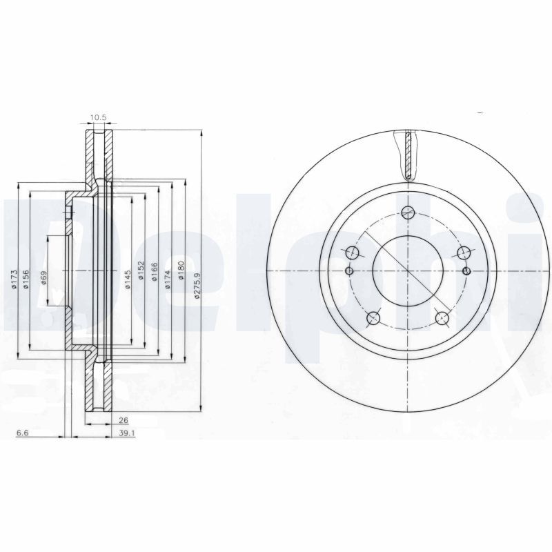 DELPHI BG4147 Brake Disc