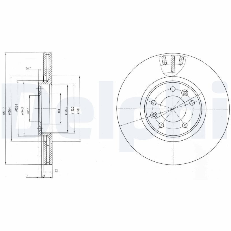 DELPHI BG4150 Brake Disc
