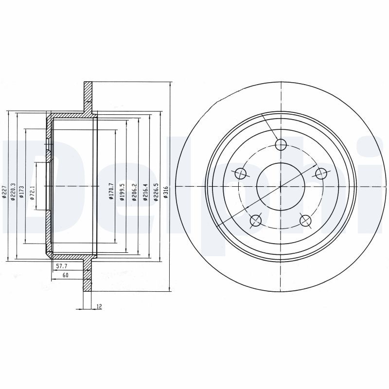 DELPHI BG4157 Brake Disc