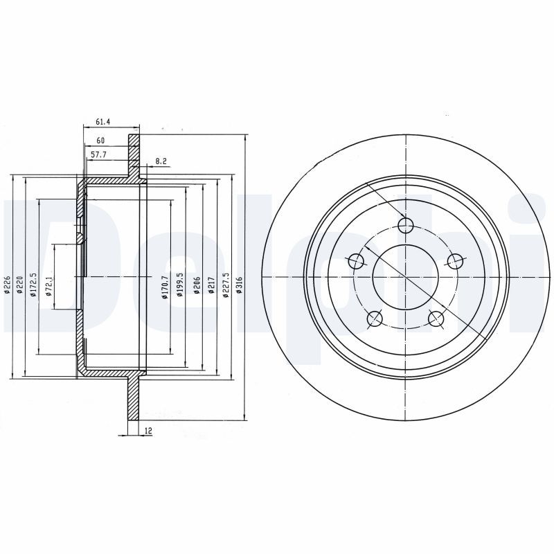 DELPHI BG4159 Brake Disc