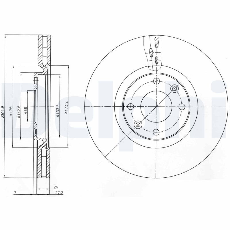 DELPHI BG4166 Brake Disc