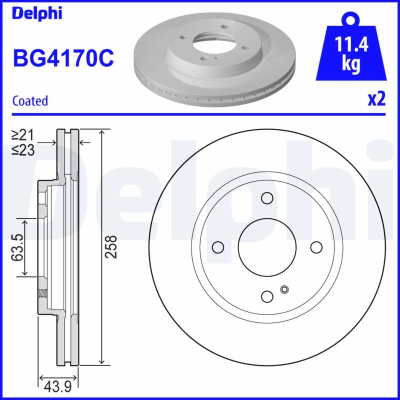 DELPHI BG4170C Brake Disc