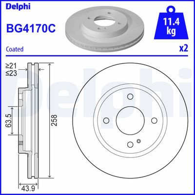 Brake Disc DELPHI BG4170C