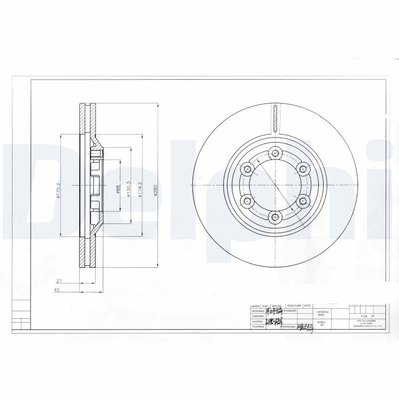DELPHI BG4175 Brake Disc