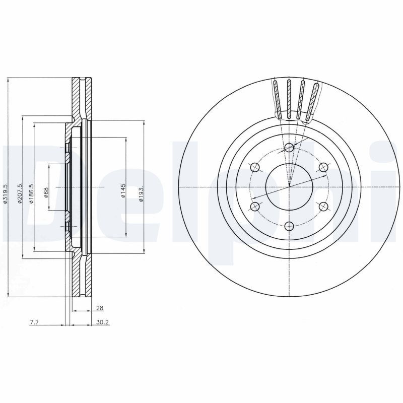 DELPHI BG4176 Brake Disc