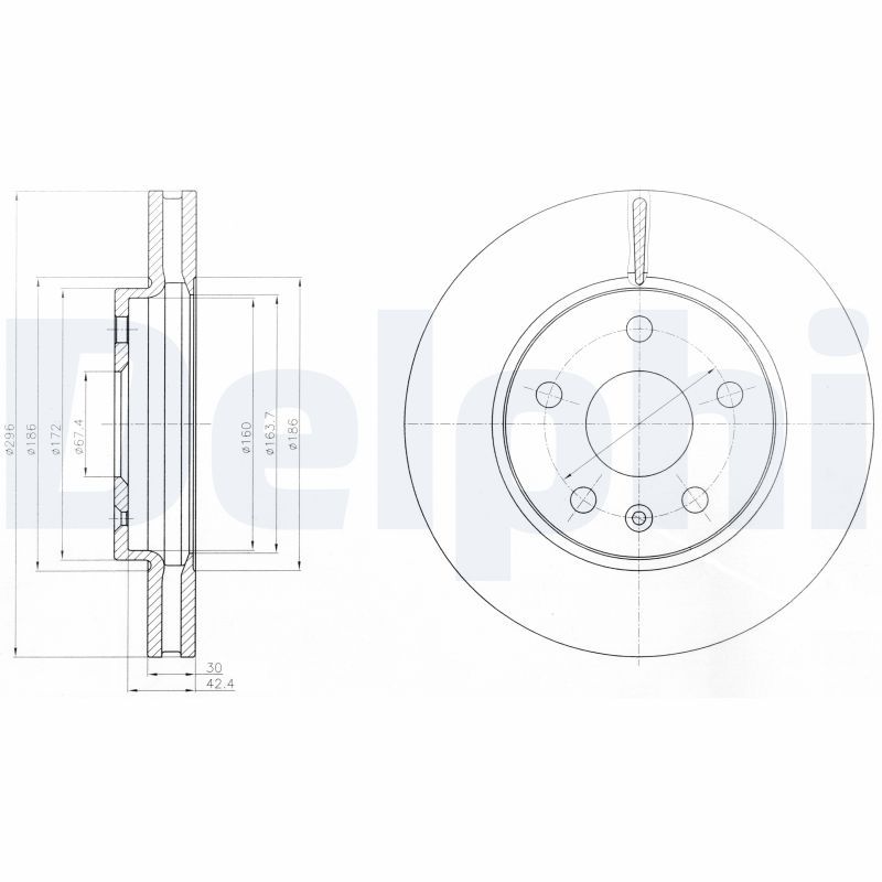 DELPHI BG4187 Brake Disc