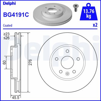 Brake Disc DELPHI BG4191C