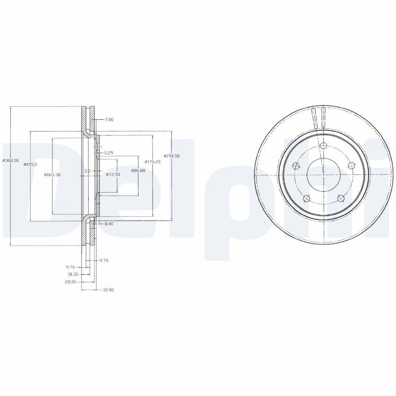 DELPHI BG4212 Brake Disc