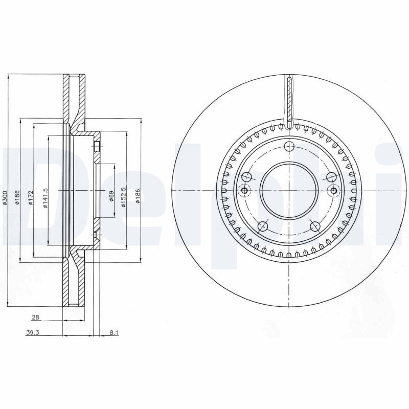 DELPHI BG4251C Brake Disc