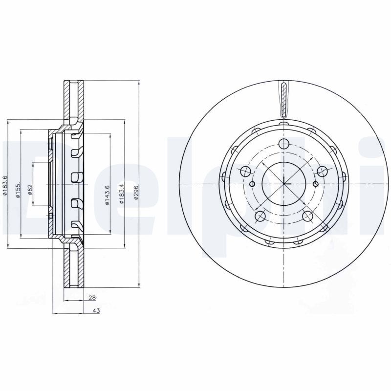 DELPHI BG4276 Brake Disc