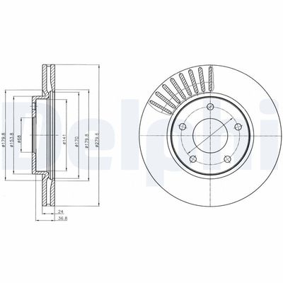 Brake Disc DELPHI BG4282C