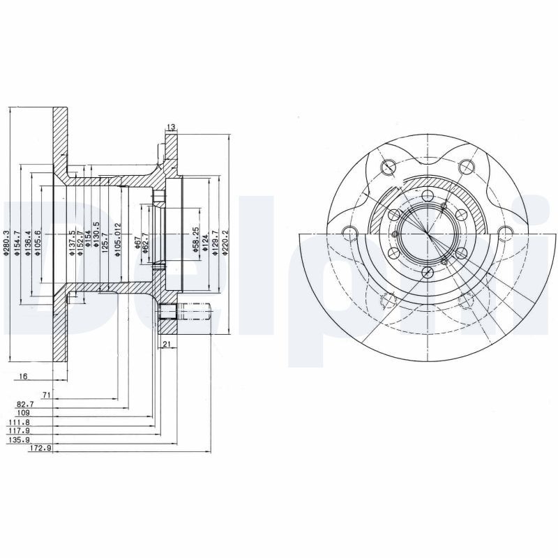 DELPHI BG429 Brake Disc