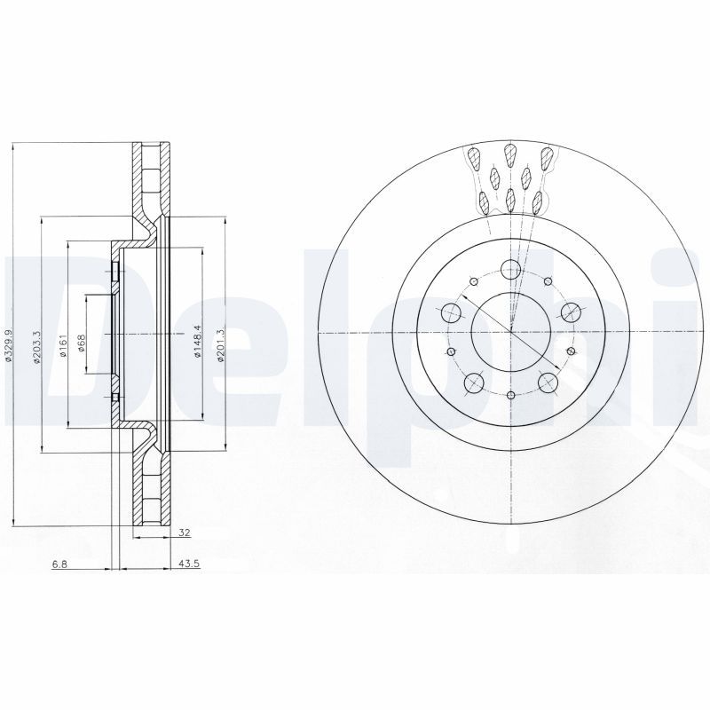 DELPHI BG4305 Brake Disc