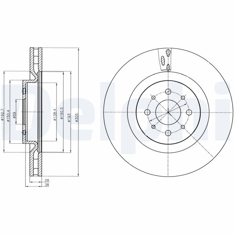DELPHI BG4308 Brake Disc