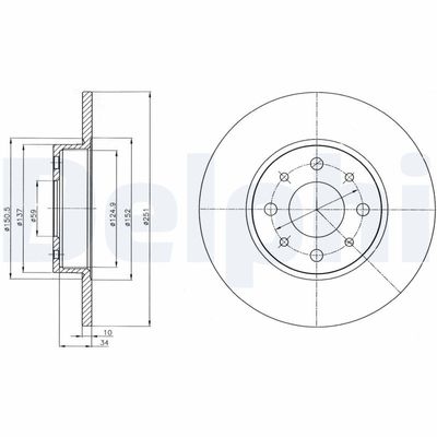 Brake Disc DELPHI BG4312