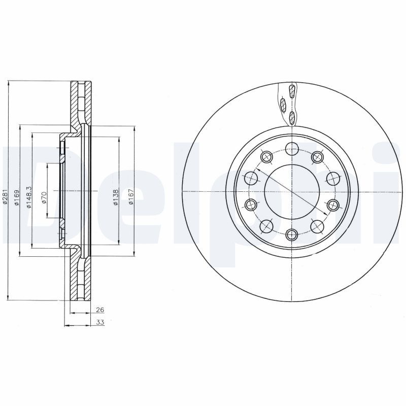 DELPHI BG4314 Brake Disc