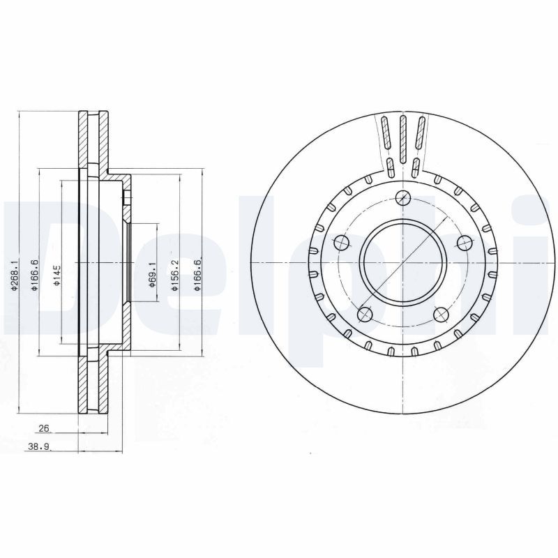 DELPHI BG4323 Brake Disc