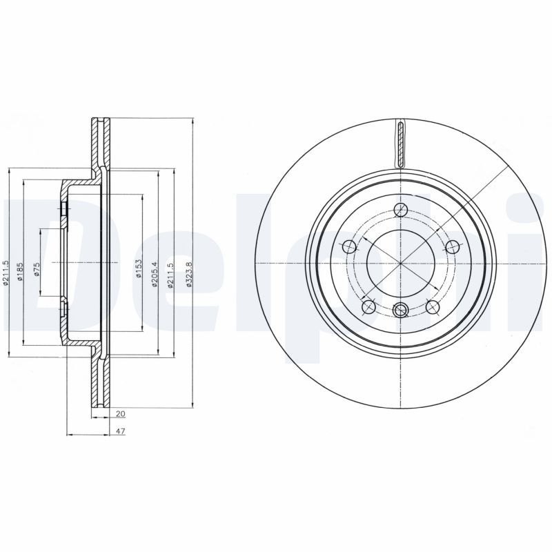 DELPHI BG4325 Brake Disc