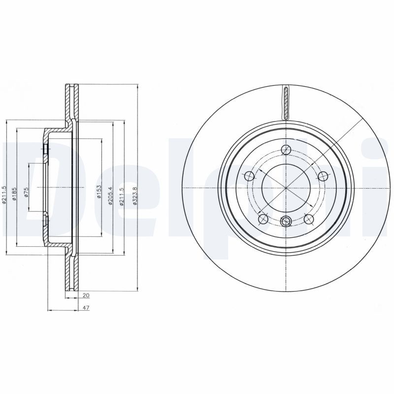 DELPHI BG4325C Brake Disc