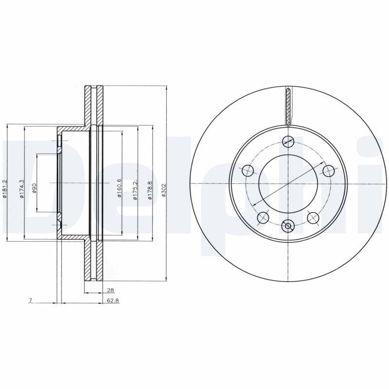DELPHI BG4328 Brake Disc