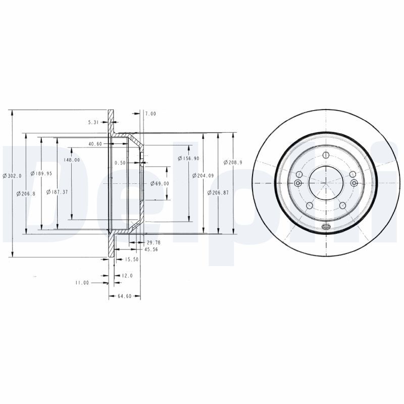 DELPHI BG4335 Brake Disc