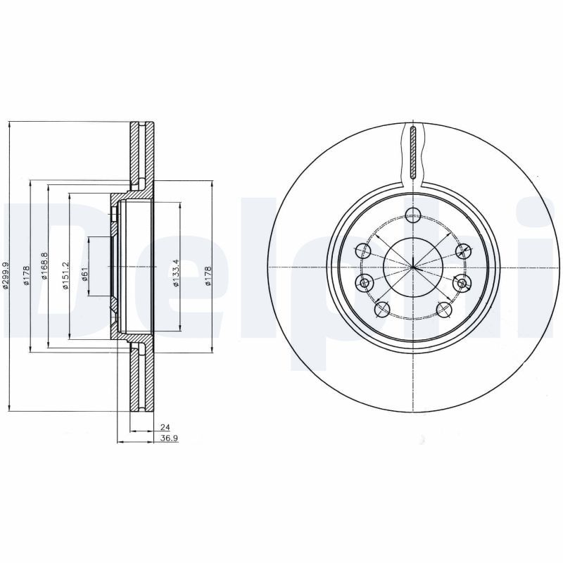 DELPHI BG4338 Brake Disc