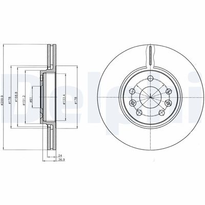 Brake Disc DELPHI BG4338C