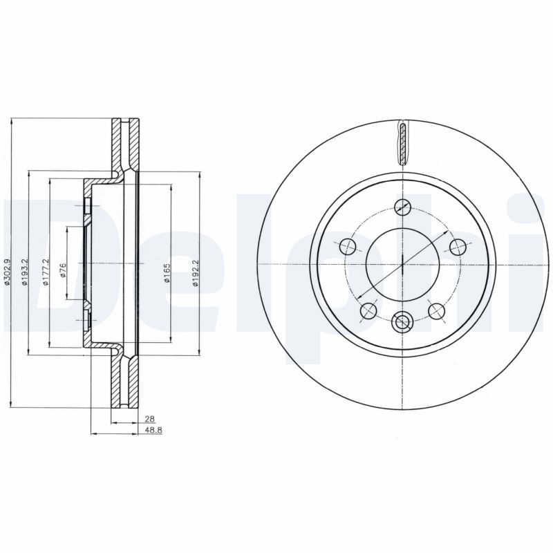 DELPHI BG4343C Brake Disc