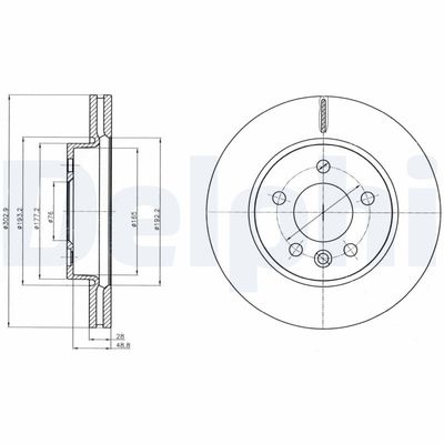 Brake Disc DELPHI BG4343C