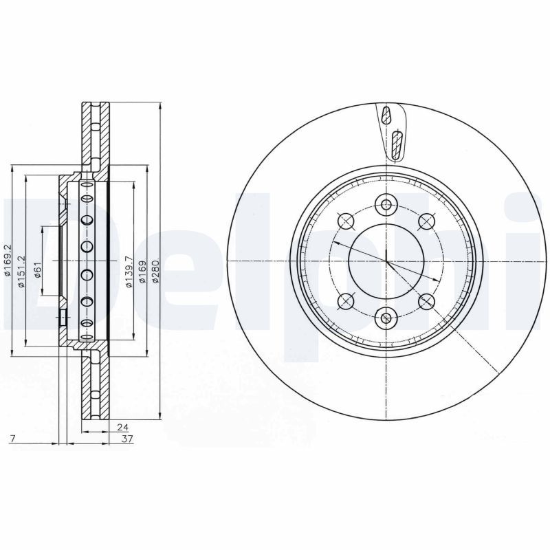 DELPHI BG4536C Brake Disc
