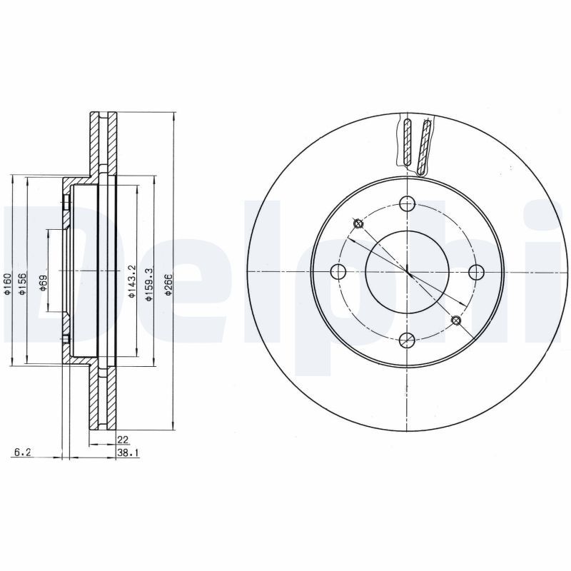 DELPHI BG4537C Brake Disc