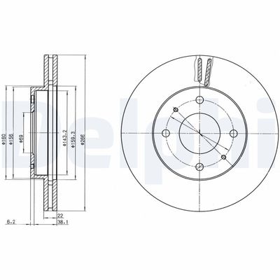 Brake Disc DELPHI BG4537C