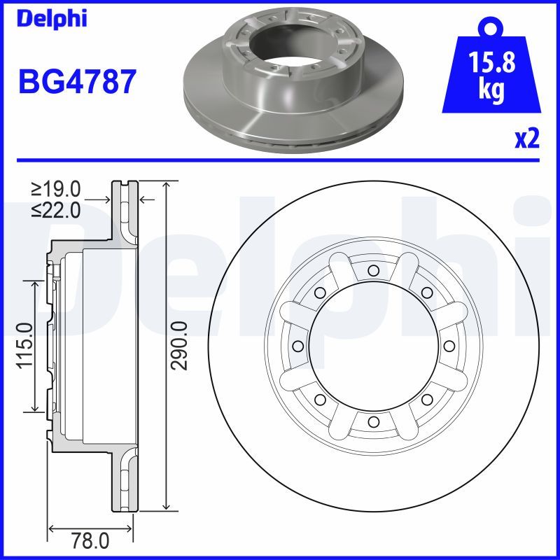 DELPHI BG4787 Brake Disc